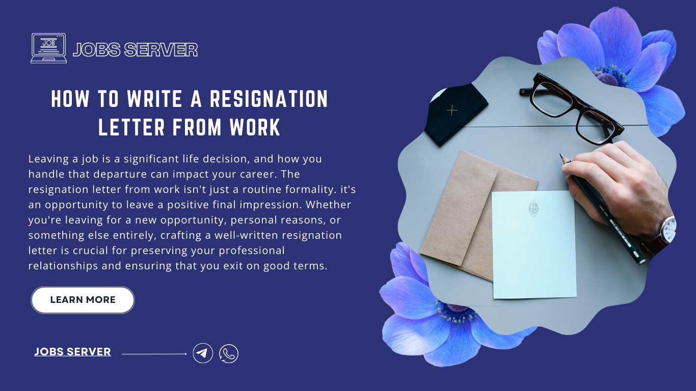 Step By Step On How To Write A Resignation Letter From Work. 1 Resignation Letter from Work